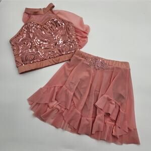 Weissman Dancewear Girl's Size SC/MC Dance Costume 2 Piece Top and Skirt